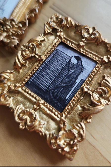 Close up of fridge magnet